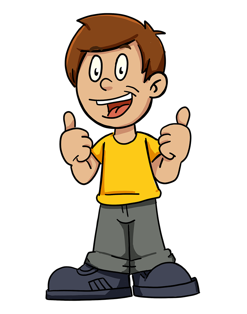 boy with thumbs up illustration